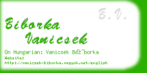 biborka vanicsek business card